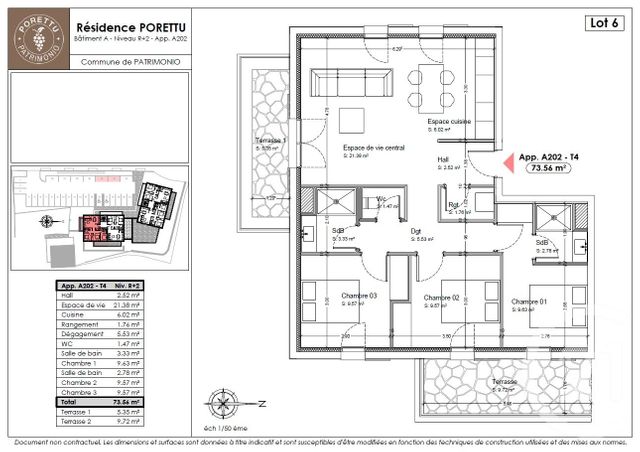 Appartement T3 à vendre - 4 pièces - 73.43 m2 - PATRIMONIO - 202 - CORSE - Century 21 Dary Immobilier