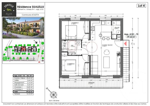 Appartement T3 à vendre - 3 pièces - 59.62 m2 - OLETTA - 202 - CORSE - Century 21 Dary Immobilier