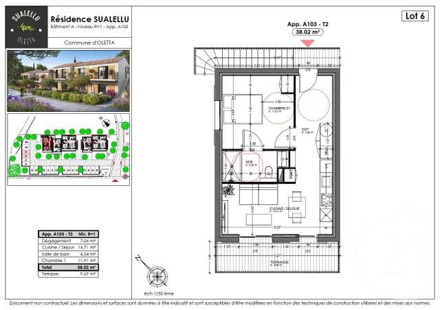 Appartement T2 à vendre - 2 pièces - 38.02 m2 - OLETTA - 202 - CORSE - Century 21 Dary Immobilier