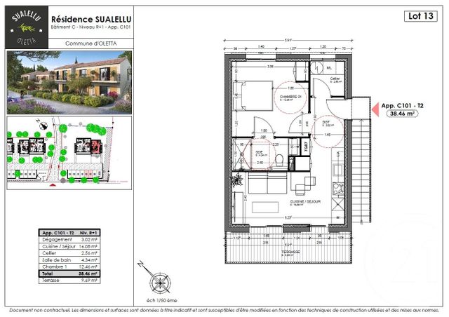 Appartement T2 à vendre - 2 pièces - 38.46 m2 - OLETTA - 202 - CORSE - Century 21 Dary Immobilier